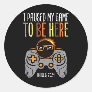 Adesivo Redondo Eclipse Gamer Pausa Meu Jogo Abril 8 Homens Menino