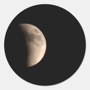 Adesivo Redondo Eclipse lunar com crateras