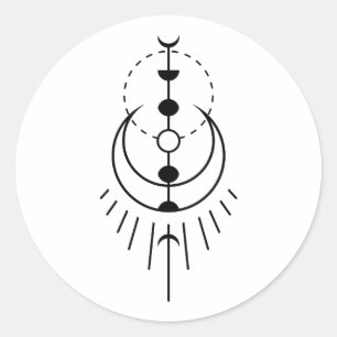 Adesivo Redondo eclipse lunar fases