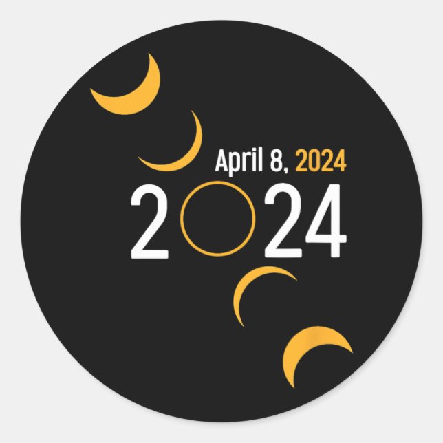 Adesivo Redondo Eclipse Solar 2024 (Frente)