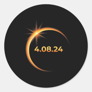 Adesivo Redondo Eclipse Solar 2024 América Totalidade 04 08 24 Spr