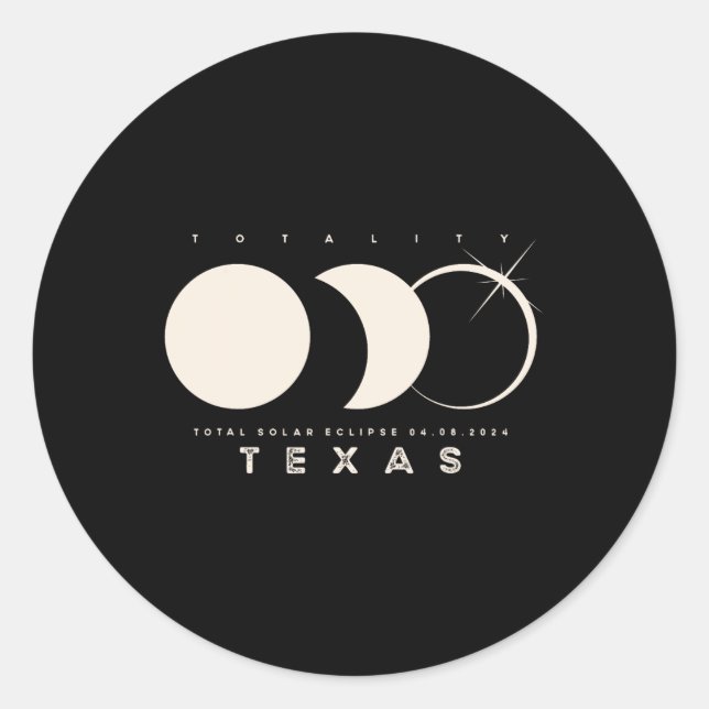 Adesivo Redondo Eclipse Solar 2024 Astronomia Eclipse Total do Tex (Frente)