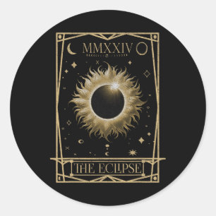 Adesivo Redondo Eclipse Solar 2024 Astronomia Total Eclipse Tarot