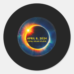 Adesivo Redondo Eclipse Solar 2024 De Abril 8 Gles De Eclipse Sola