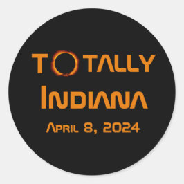 Adesivo Redondo Eclipse Solar 2024 de Indiana Total