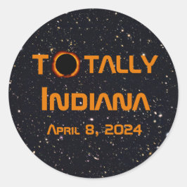 Adesivo Redondo Eclipse Solar 2024 de Indiana Total