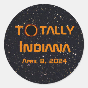 Adesivo Redondo Eclipse Solar 2024 de Indiana Total