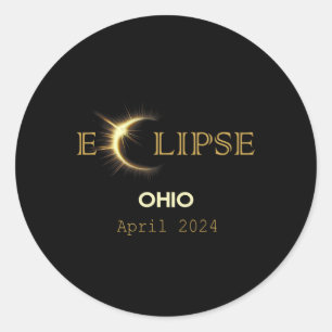 Adesivo Redondo Eclipse Solar 2024 Eclipse Solar Total 2024 Totali