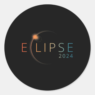 Adesivo Redondo Eclipse Solar 2024 Eclipse Solar Total 4.08.24