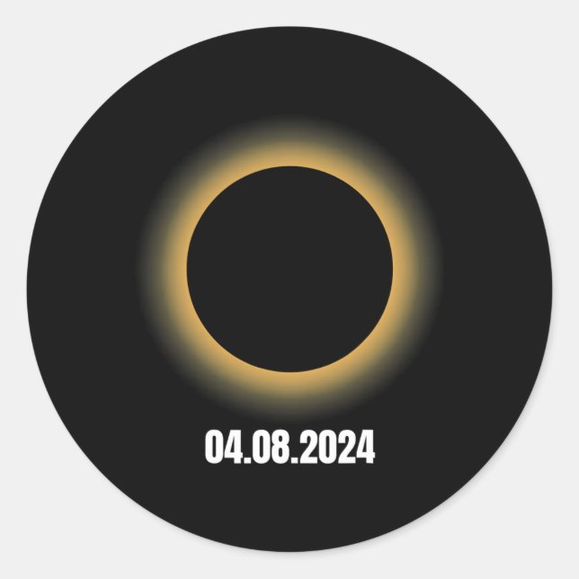 Adesivo Redondo Eclipse Solar 2024 Eclipse Solar Total 4.08.24 (Frente)
