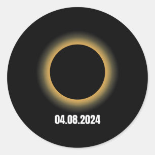 Adesivo Redondo Eclipse Solar 2024 Eclipse Solar Total 4.08.24