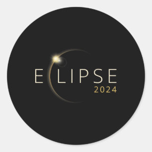 Adesivo Redondo Eclipse Solar 2024 Eclipse Solar Total 4.08.24 1