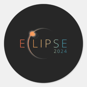 Adesivo Redondo Eclipse Solar 2024 Eclipse Solar Total 4.08.24 2