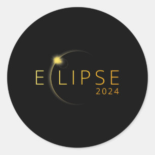 Adesivo Redondo Eclipse Solar 2024 Eclipse Solar Total 4.08.24 3