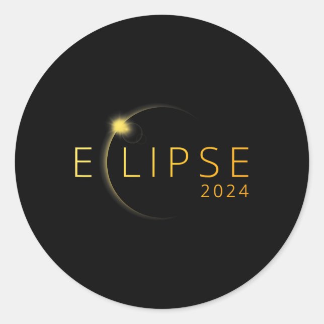Adesivo Redondo Eclipse Solar 2024 Eclipse Solar Total 4.08.24 5 (Frente)