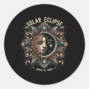 Adesivo Redondo Eclipse Solar 2024 Eclipse Solar Total 4.08.24 Kid