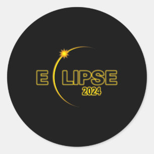 Adesivo Redondo Eclipse Solar 2024 Eclipse Total do Sol 4.08.24 So