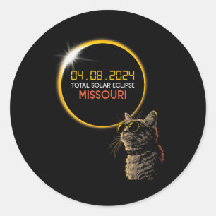 Adesivo Redondo Eclipse Solar 2024 Óculos Eclipse de Visto de Gato