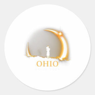 Adesivo Redondo Eclipse Solar 2024 Ohio Total Eclipse 1