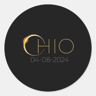 Adesivo Redondo Eclipse Solar 2024 State Ohio Total Eclipse Solar