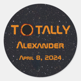 Adesivo Redondo Eclipse Solar 2024 Totalmente Pessoal