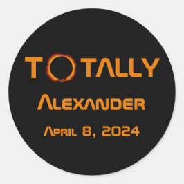 Adesivo Redondo Eclipse Solar 2024 Totalmente Pessoal