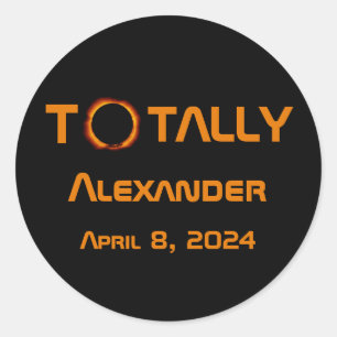 Adesivo Redondo Eclipse Solar 2024 Totalmente Pessoal