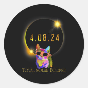 Adesivo Redondo Eclipse Solar 2024 Vidro do Eclipse Solar Vestido