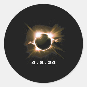 Adesivo Redondo Eclipse Solar 4.8.24 Totalidade Eclipse 2024 Souve