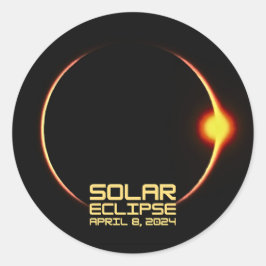 Adesivo Redondo Eclipse Solar 8 de abril de 2024