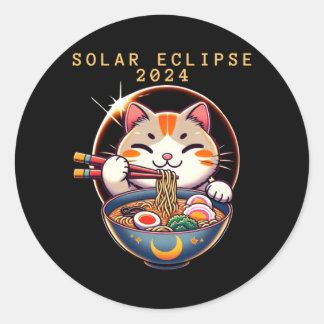 Adesivo Redondo Eclipse Solar 8 de Abril de 2024 Astronomia Gato K