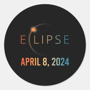 Adesivo Redondo Eclipse Solar Abril 8 2024 Eclipse Solar Total