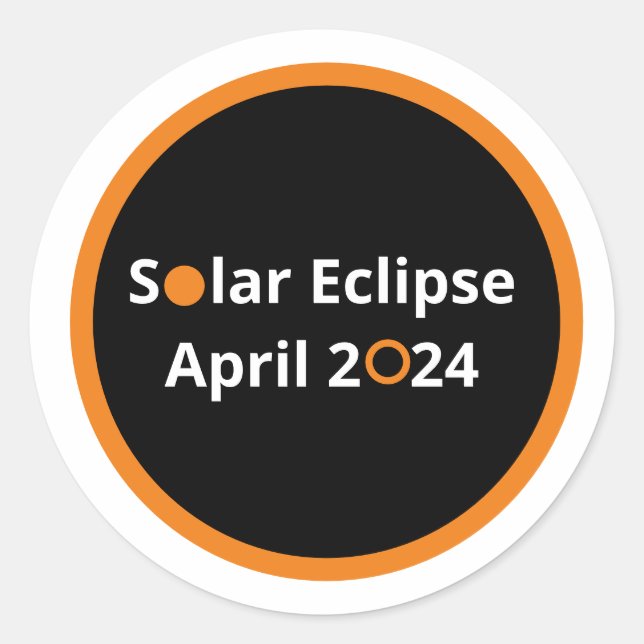 Adesivo Redondo Eclipse Solar abril de 2024 (Frente)