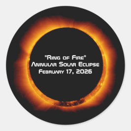 Adesivo Redondo Eclipse Solar Anelar de Fogo de 2026