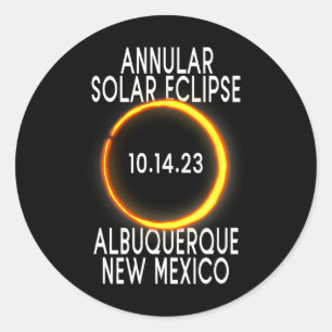 Adesivo Redondo Eclipse Solar Annular T - Albuquerque Novo México