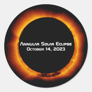 Adesivo Redondo Eclipse Solar Anular 2023