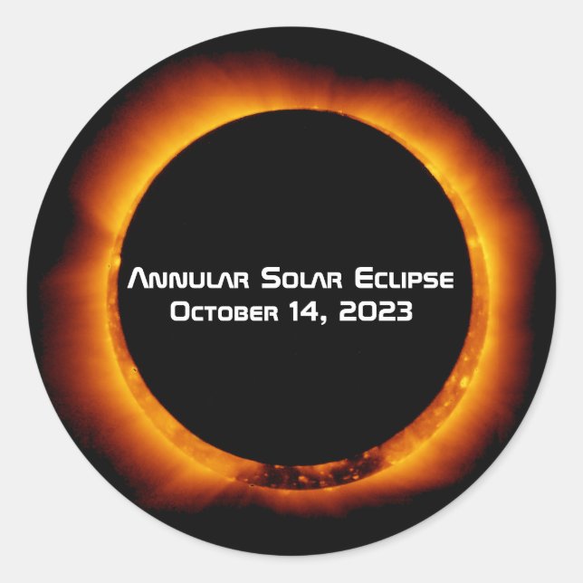 Adesivo Redondo Eclipse Solar Anular 2023 (Frente)