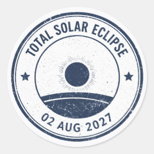 Adesivo Redondo Eclipse Solar de 2 de Agosto de 2027
