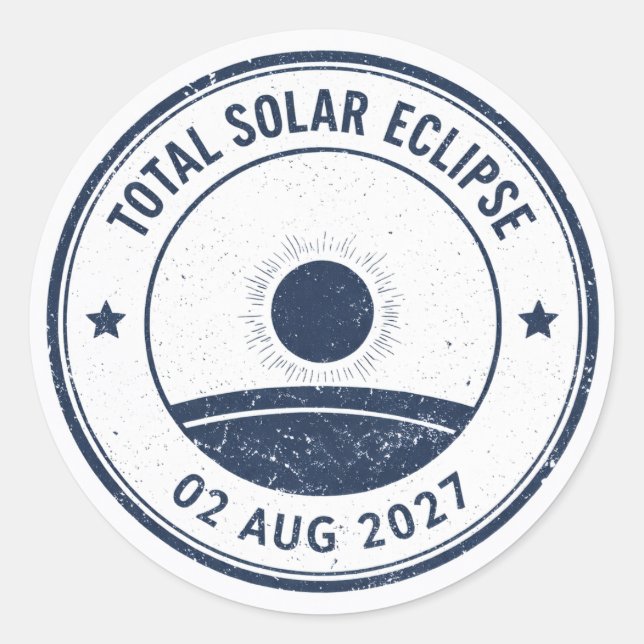 Adesivo Redondo Eclipse Solar de 2 de Agosto de 2027 (Frente)