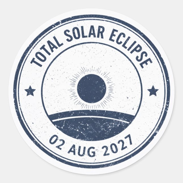 Adesivo Redondo Eclipse Solar de 2 de Agosto de 2027 (Frente)