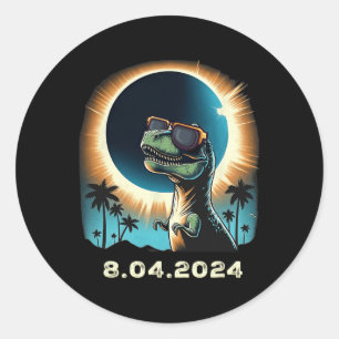 Adesivo Redondo Eclipse Solar Dino Com Gles Eclipse Solares