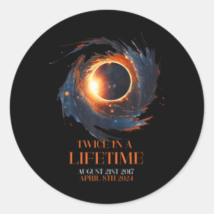 Adesivo Redondo Eclipse Solar Duas Vezes Na Vida 2024 Eclipse Sola