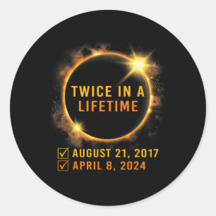 Adesivo Redondo Eclipse Solar Duas Vezes Na Vida 2024 Eclipse Sola