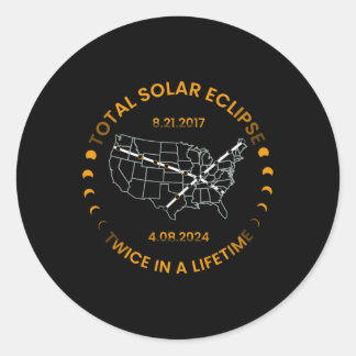 Adesivo Redondo Eclipse Solar Duas Vezes Na Vida 2024 Total Solar 