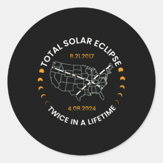 Adesivo Redondo Eclipse Solar Duas Vezes Na Vida 2024 Total Solar 