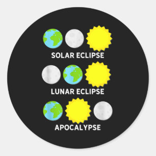 Adesivo Redondo Eclipse Solar Eclipse Lunar Apocalipse