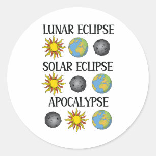 Adesivo Redondo Eclipse Solar Eclipse Solar Apocalypse Espaço Engr