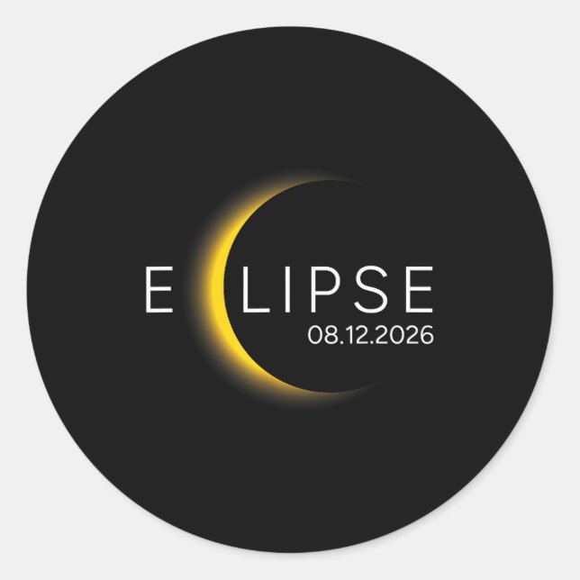 Adesivo Redondo Eclipse Solar Eclipse Total Eclipse Total (Frente)