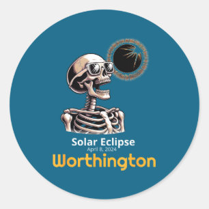 Adesivo Redondo Eclipse Solar Esquelético Worthington Indiana