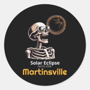 Adesivo Redondo Eclipse Solar Esqueleto Martinsville Indiana